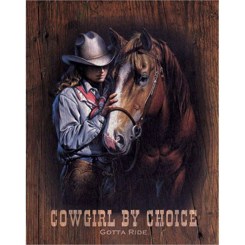 Plechová cedule Cowgirl by Choice 40 cm x 32 cm