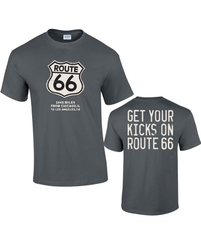 Pánské tričko ROUTE 66 Get Your Kicks šedé