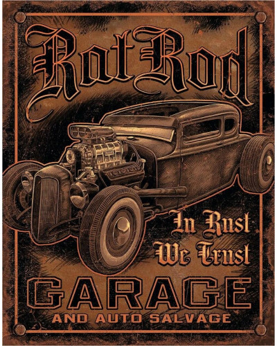 Plechová cedule Rat Rod Garage 32 cm x 40 cm