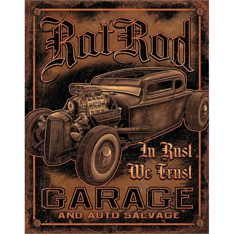 Plechová cedule Rat Rod Garage 32 cm x 40 cm
