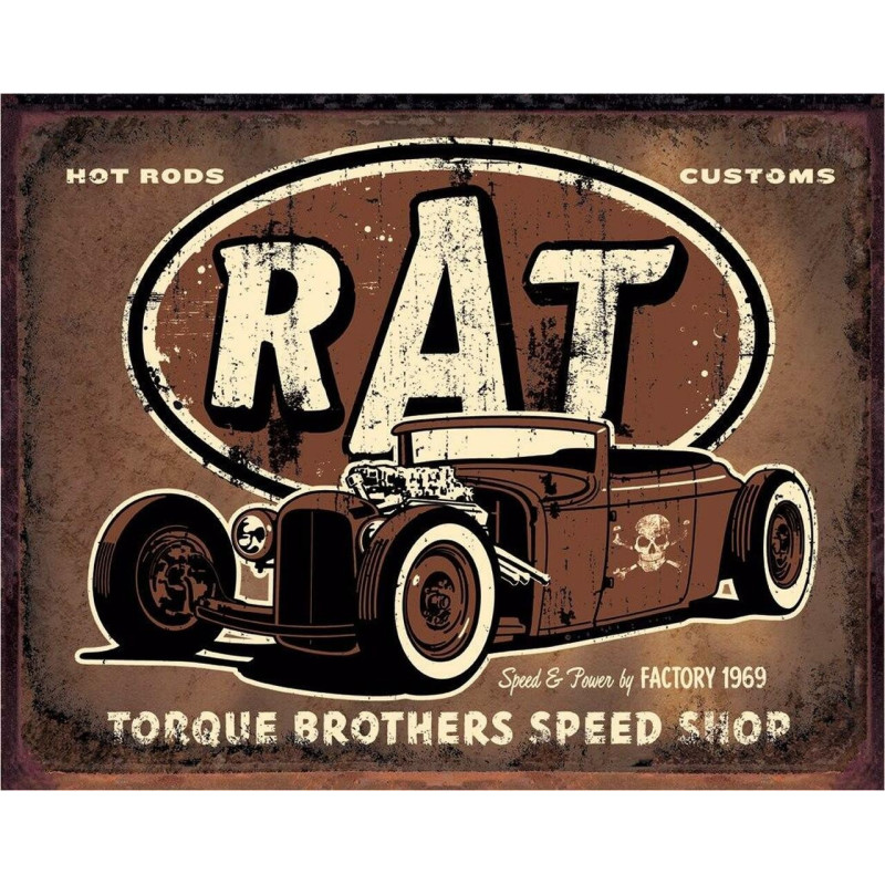 Plechová cedule Torque - Rat Rod 40 cm x 32 cm