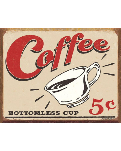 Plechová cedule Schonberg - Coffee 5 cents 40 cm x 32 cm