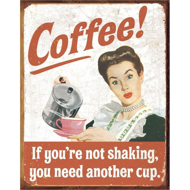 Plechová cedule Ephemera - Coffee Shaking 40 cm x 32 cm