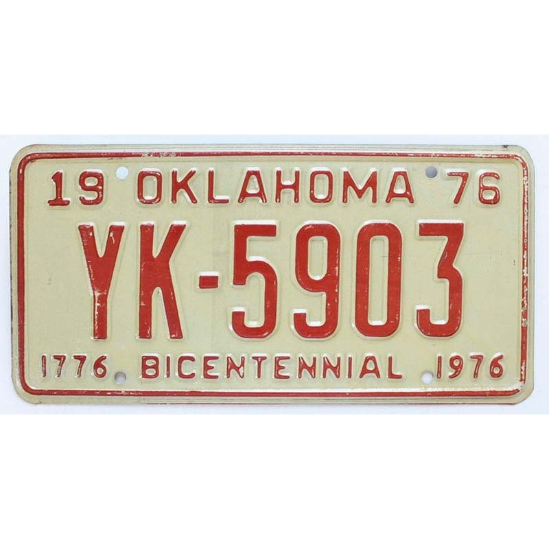 Americká SPZ Oklahoma Bicentennial 1976 Americká SPZ Oklahoma Bicentennial 1976