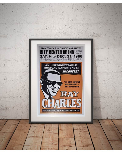 Zarámovaný plakát Ray Charles, Seattle 1966