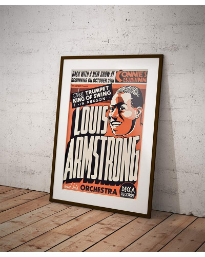 Zarámovaný plakát Louis Armstrong, Connies Inn, Harlem, NYC,1935