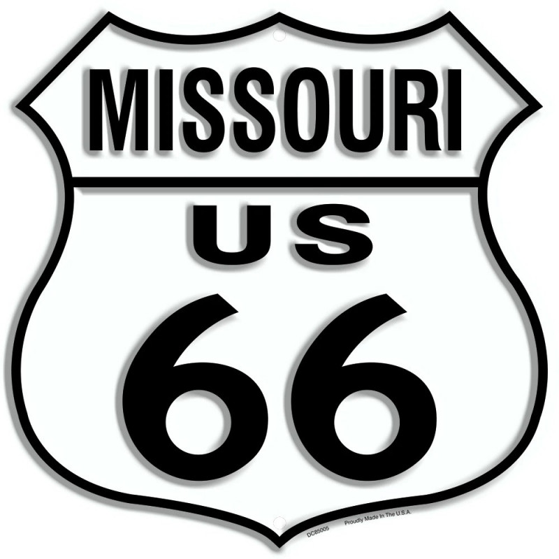 Plechová cedule Route 66 Missouri Shield 30cm x 30cm