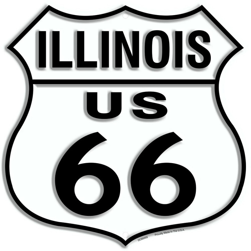 Plechová cedule Route 66 Illinois Shield 30cm x 30cm n