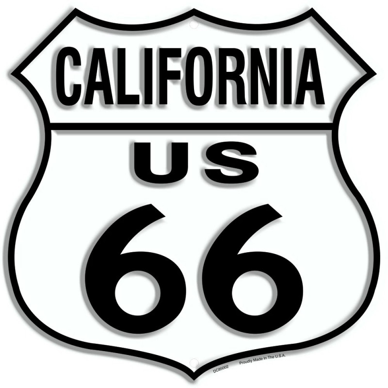 Plechová cedule Route 66 California Shield 30cm x 30 cm n