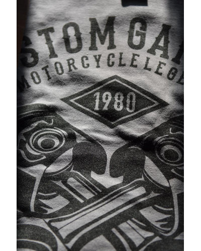 Pánské tričko Custom Garage šedé detail