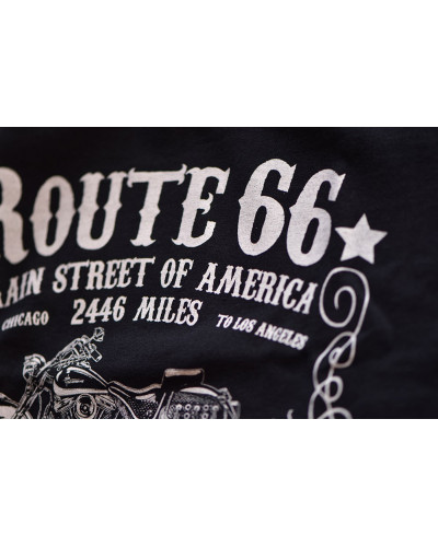 Pánské tričko Route 66 On The Road černé detail 1