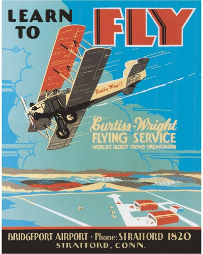 Plechová cedule Learn to Fly 40 cm x 32 cm