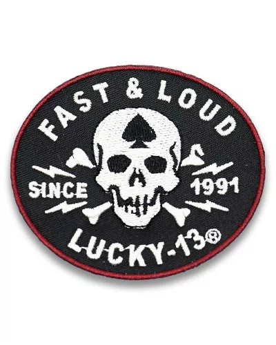 moto nášivka Lucky 13 Fast Loud 7 x 6cm