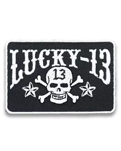 moto nášivka Lucky 13 Skull Stars 8cm x 5cm