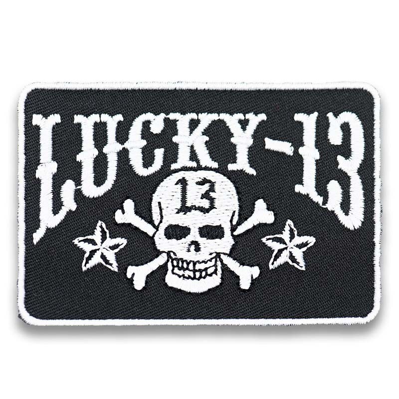 moto nášivka Lucky 13 Skull Stars 8cm x 5cm