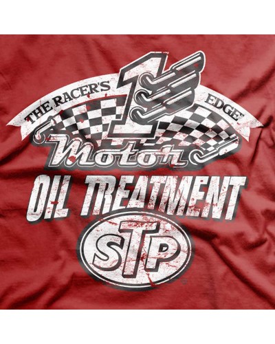Pánské tričko STP Oil Treatment červené detail