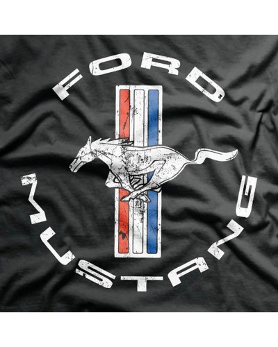 Pánské tričko Ford Mustang černé detail