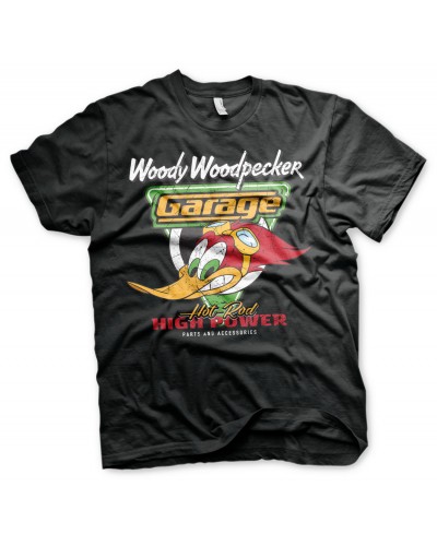 Pánské tričko Woody Woodpecker Garage černé