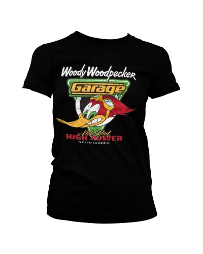 Dámské tričko Woody Woodpecker Garage černé