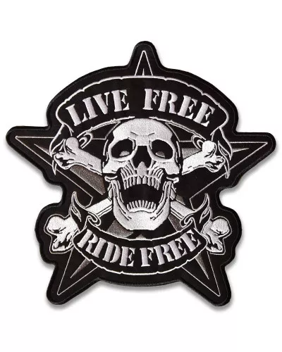 Moto nášivka Live Free Ride Free XXL na záda