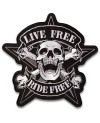 Moto nášivka Live Free Ride Free XXL na záda