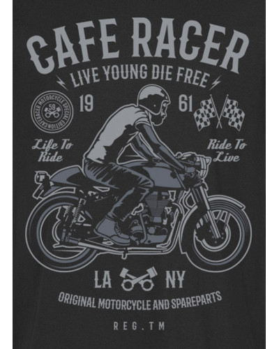 Pánské tričko Cafe Racer 1961 černé det.