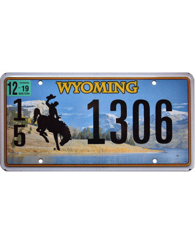 Americká SPZ Wyoming Country