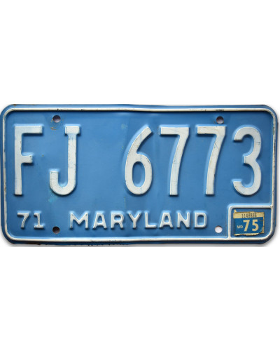 Americká SPZ Maryland Blue 1971