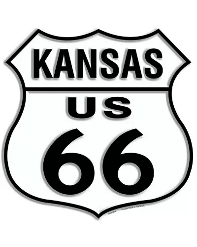 Plechová cedule Route 66 Kansas Shield