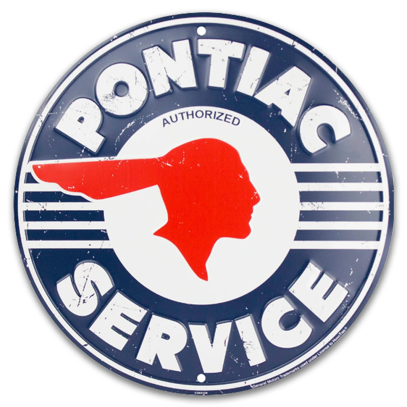 Plechová cedule Pontiac Service round 30 cm