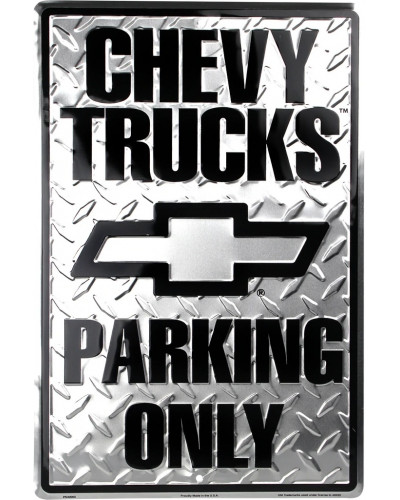 Plechová cedule Chevy Trucks Parking 30 cm x 45 cm c