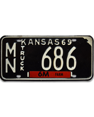 Americká SPZ Kansas Black Truck 1969