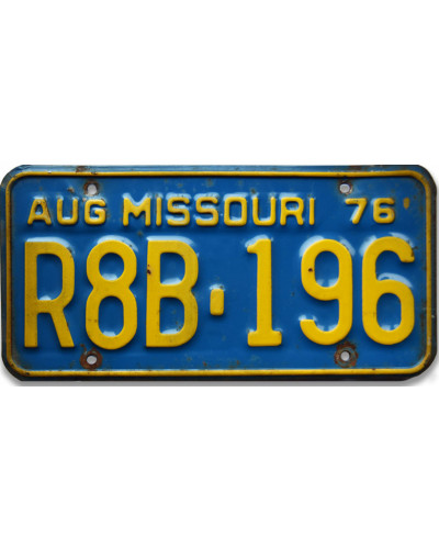 Americká SPZ Missouri Blue Aug.1976