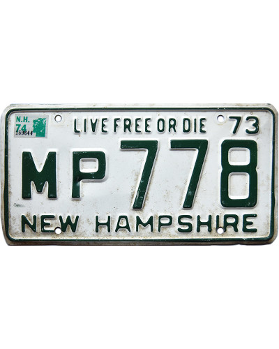 Americká SPZ New Hampshire White 1973