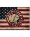 Plechová cedule Indian Motorcycles - US Flag 40 cm x 32 cm