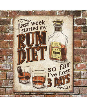 Plechová cedule Rum Diet 32 cm x 40 cm w