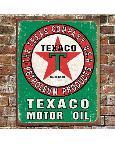 Plechová cedule Texaco Oil Weathered 32 cm x 40 cm w