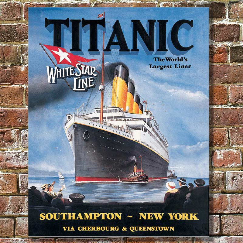 Plechová cedule Titanic White Star 32 cm x 40 cm w