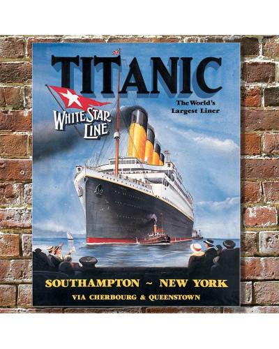 Plechová cedule Titanic White Star 32 cm x 40 cm w