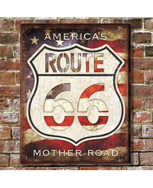 Plechová cedule Rt. 66 - Americas Road 32 cm x 40 cm w