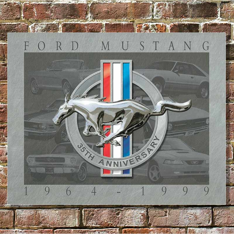 Plechová cedule Mustang 35th Anniversary 32cm x 40cm w