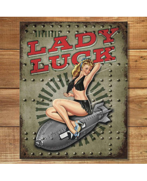 Plechová cedule Legends Lady Luck 40 cm x 32 cm w