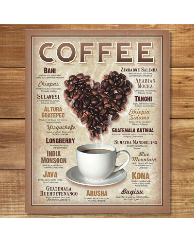 Plechová cedule Heart Coffee 40 cm x 32 cm w