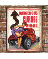 Plechová cedule Dangerous Curves