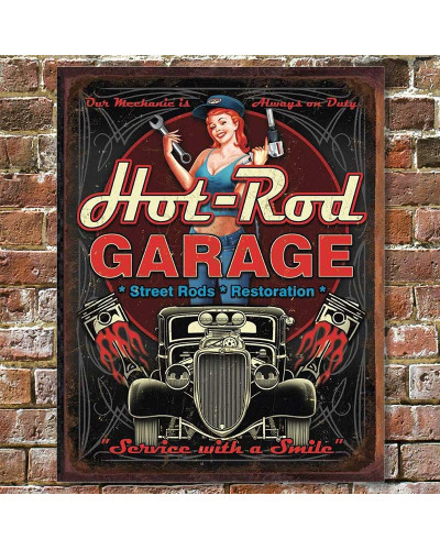 Plechová cedule Hot Rod Garage - Pistons