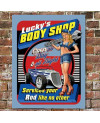 Plechová cedule Luckys Body Shop