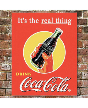 Plechová cedule Coca Cola  Real Thing - Bottle