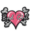 Moto nášivka Bad Girl heart 8cm x 6cm