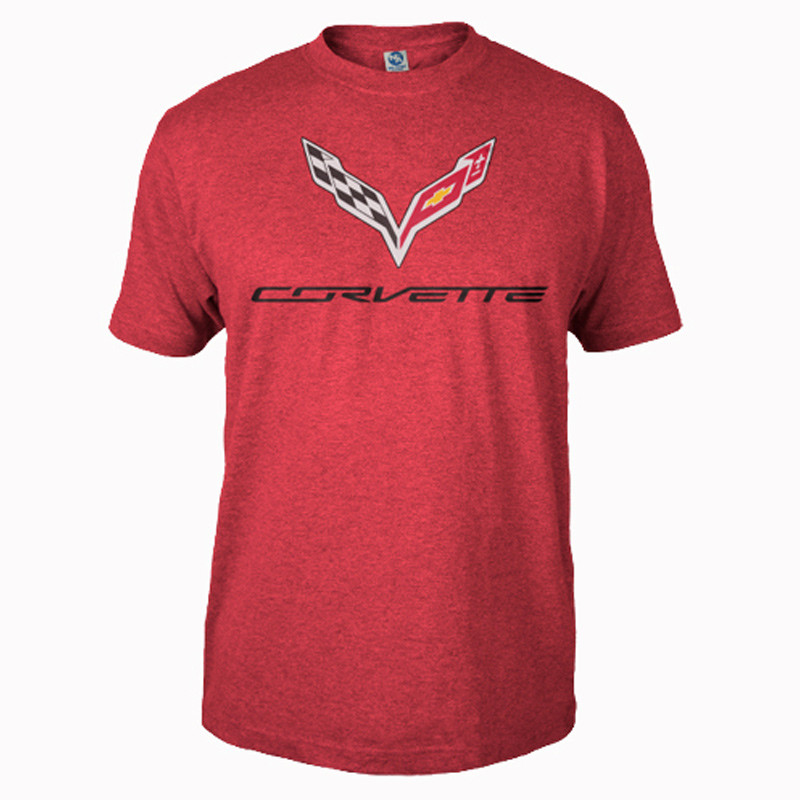 Pánské tričko Chevrolet Corvette C7 heather červené