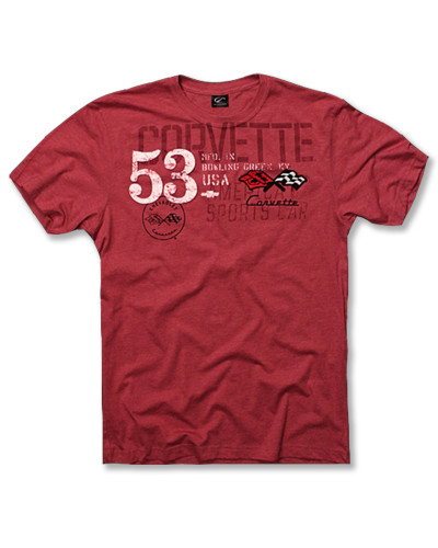 Pánské tričko Chevrolet Corvette 53 červené